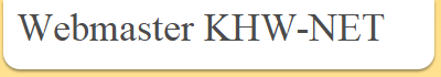 Webmaster KHW-NET